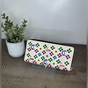 Christian Louboutin Ivory Panettone Spiked Zipper Wallet